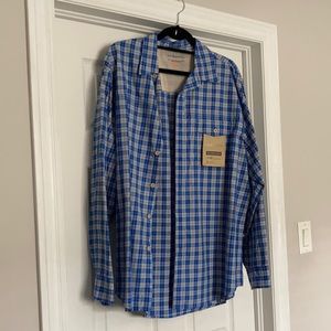 3/$20 GH BASS & CO | blue plaid button down, new with tags, size large